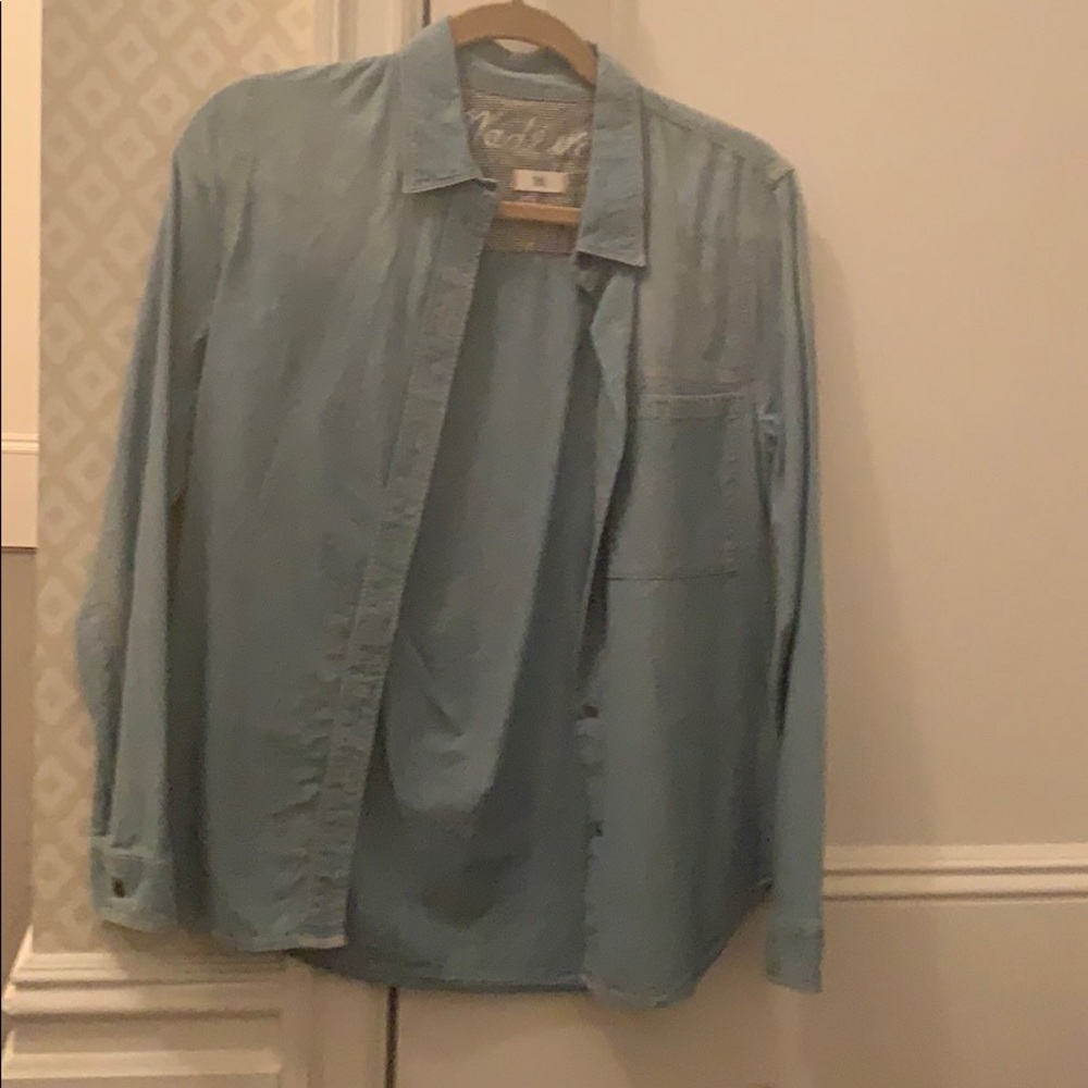 Denim button down top
